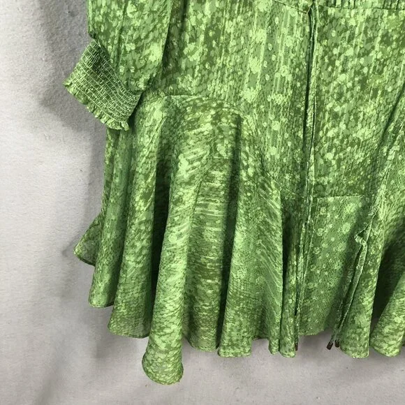 Alex Marie Dress Womens 14 Green Metallic Gold Pleats Shiny Event Occasion NEW - Picture 16 of 16